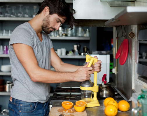 making orange juice