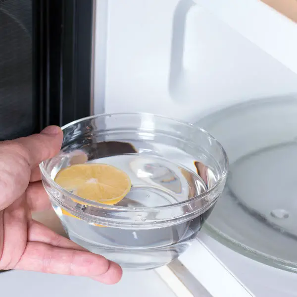 placing bowl in microwave
