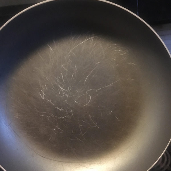 scratched nonstick pan