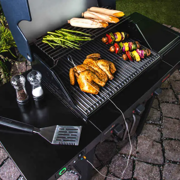 barbecuing on infrared grill