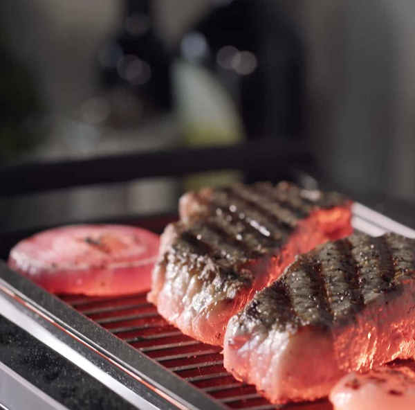 barbecuing on infrared grill