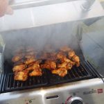cooking chicken on an infrared grill