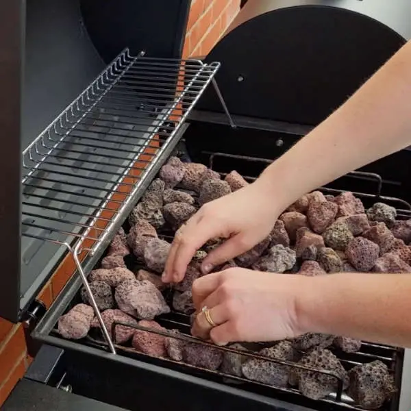 lava rocks gas grill