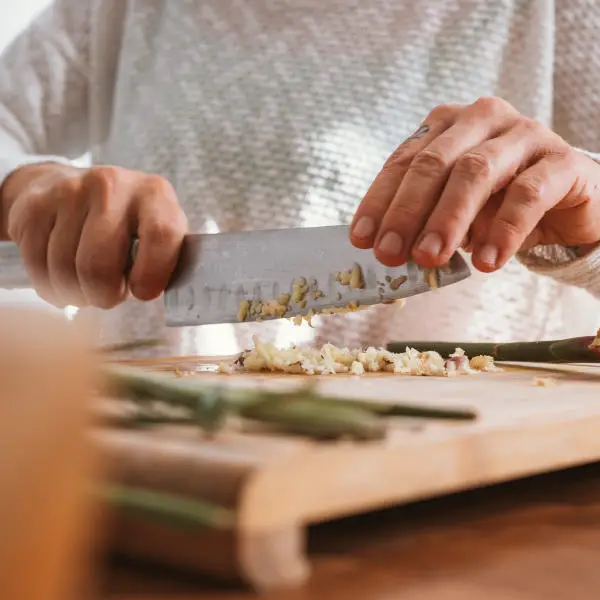 cutting-vegetables on cutting board