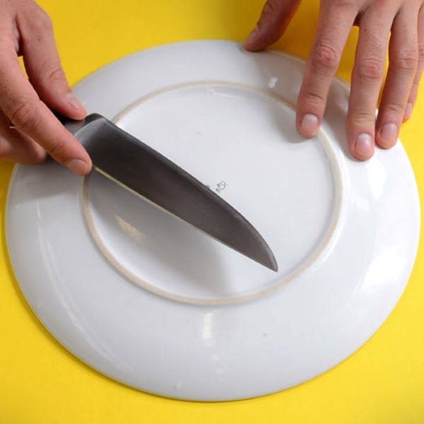 sharpening knife with plate