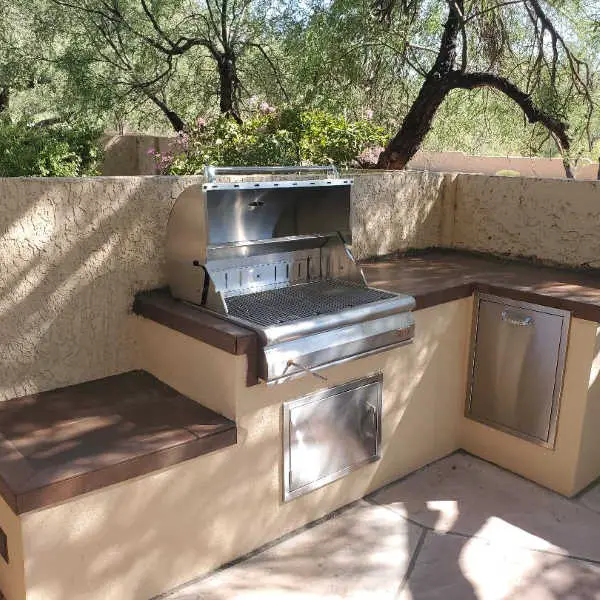 built-in charcoal grill