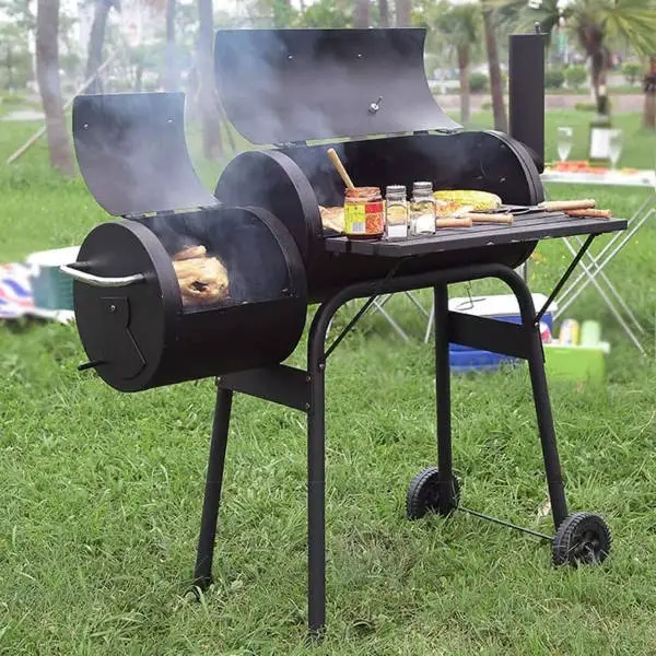 cooking on a charcoal grill smoker combo