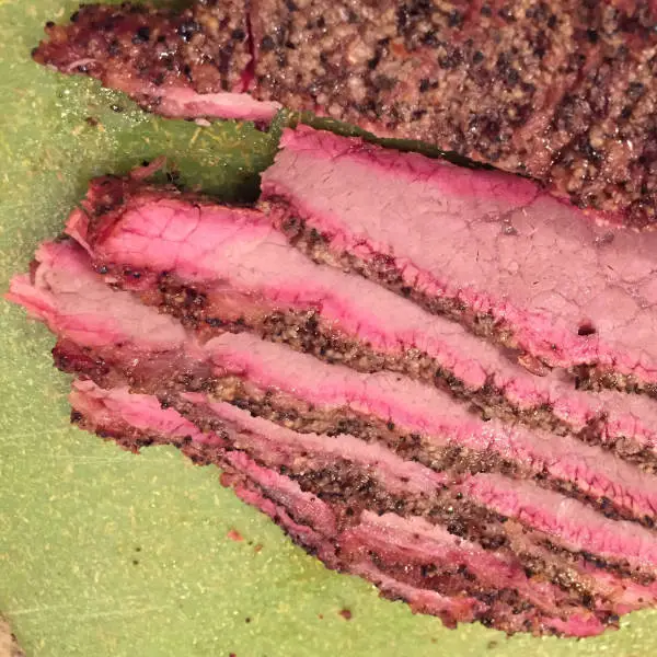 smoked brisket with smoke rings