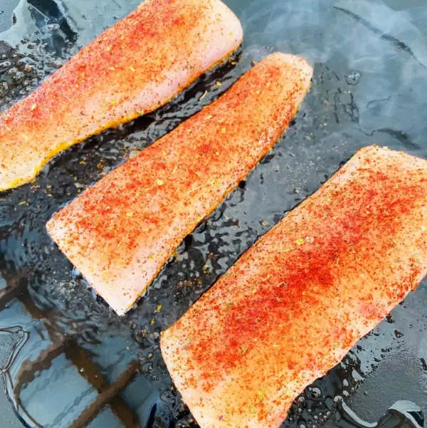 cooking fish on griddle