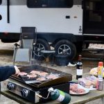 cooking on a griddle while camping