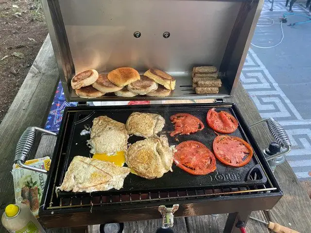 cooking on a portable griddle